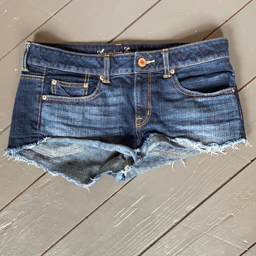 Dark denim American eagle shorts